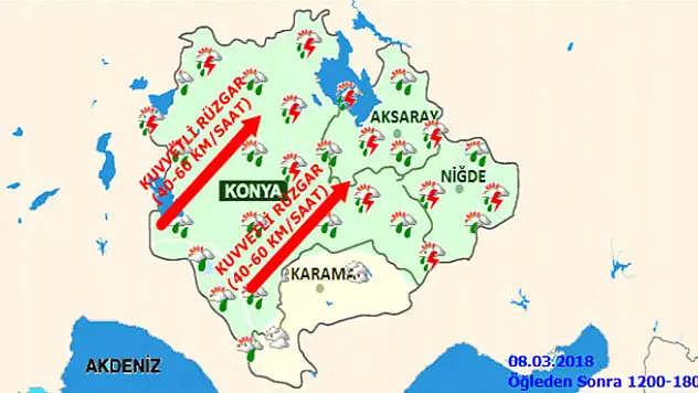 Konya'ya fırtına uyarısı