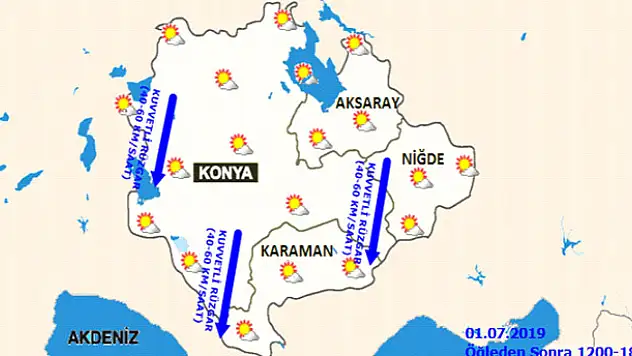 Konya'ya kuvvetli rüzgar uyarısı!