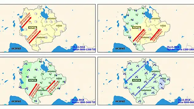 Konya'ya kuvvetli rüzgar ve kar uyarısı!