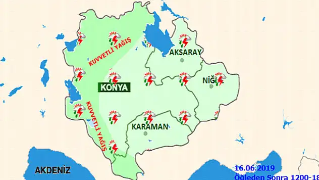 Konya'ya sağanak uyarısı