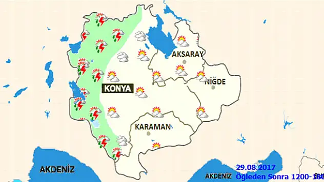 Konya'ya sağanak yağış geliyor