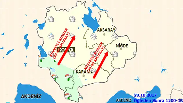 Konya'ya sağanak yağış geliyor