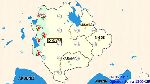 Konya'ya sağanak yağış uyarısı