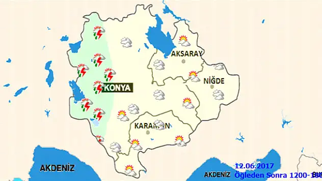 Konya'ya sağanak yağış uyarısı