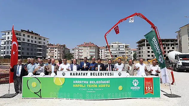Konya'ya yapılacak kapalı tenis kortunun temeli atıldı
