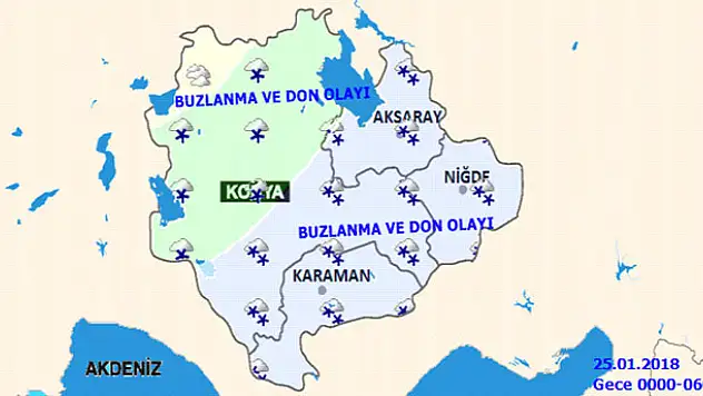 Konya'ya yoğun kar uyarısı
