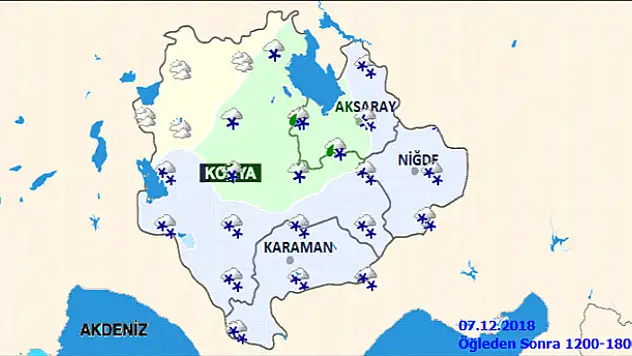 Konya'ya yoğun kar uyarısı!