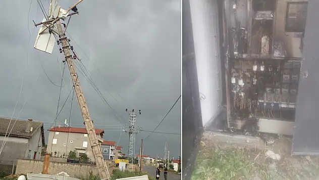Konya'yı fırtına vurdu: Elektrik direkleri devrildi, trafolara yıldırım düştü