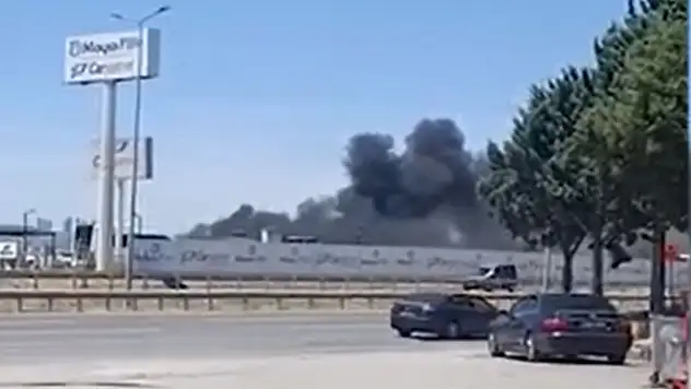 Konya yolu üzerinde yangın!