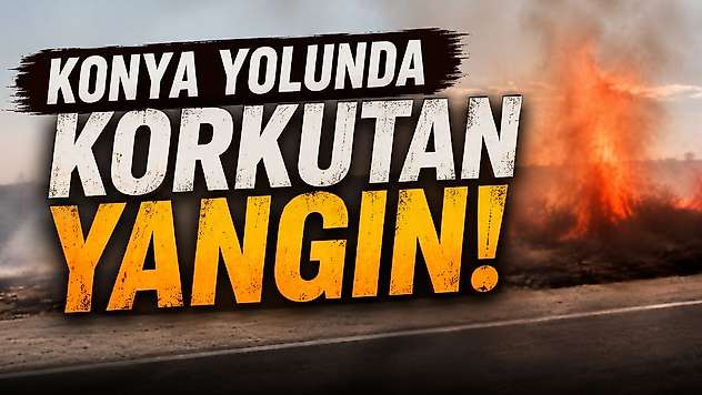 Konya yolunda tarım arazisi alevlere teslim oldu