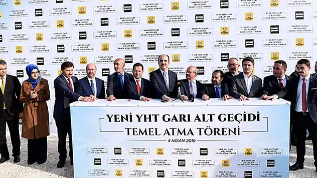Konya Yüksek Hızlı Tren Garı alt geçidinin temeli atıldı