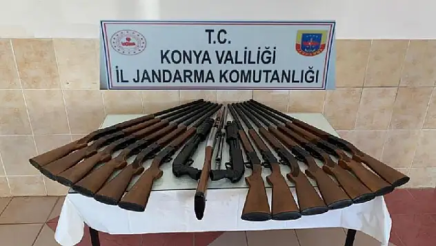 Konya'da 16 adet ruhsatsız tüfek ele geçirildi
