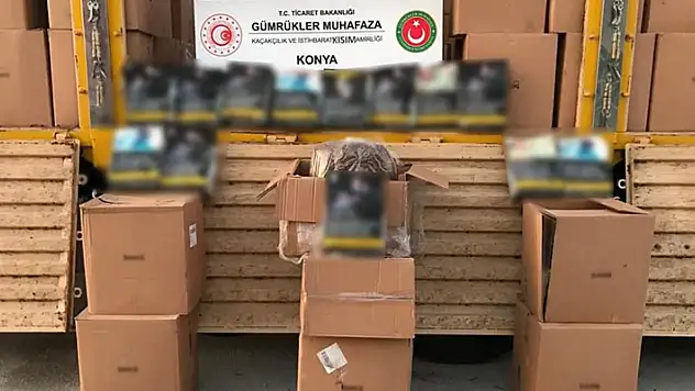 Konya'da 2 ton 734 kilogram kaçak tütün ele geçirildi
