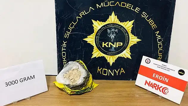 Konya'da 3 günde 3 kilo 265 gram eroin ele geçirildi

