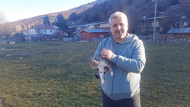 Konya'da aç kalan kediler için 30 kilometre yol katetti