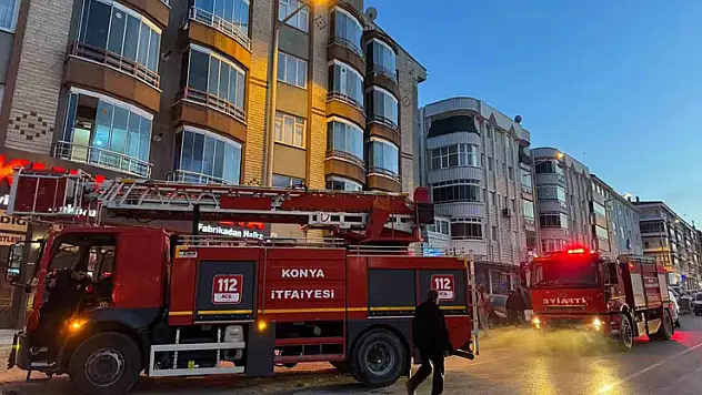Konya'da apartmanda yangın paniği
