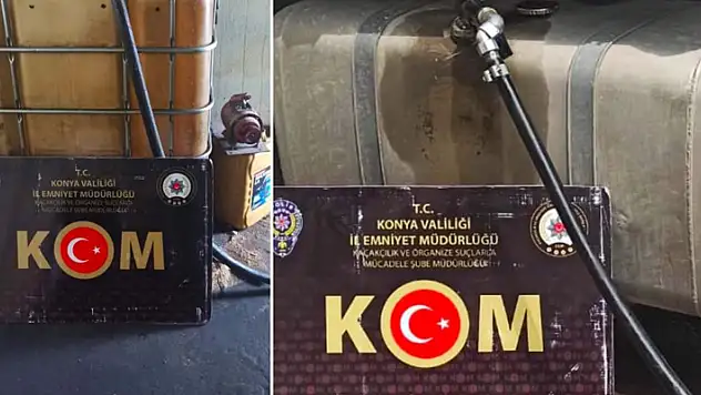 Konya'da bin 65 litre kaçak akaryakıt ele geçirildi!