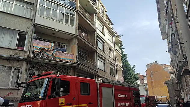 Konya'da boş apartmanda yangın paniği