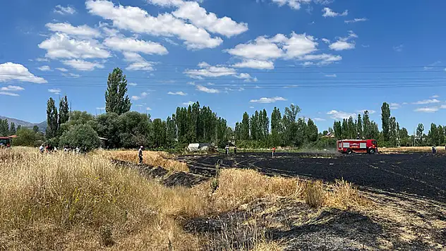 Konya'da buğday tarlasında çıkan yangın korkuttu