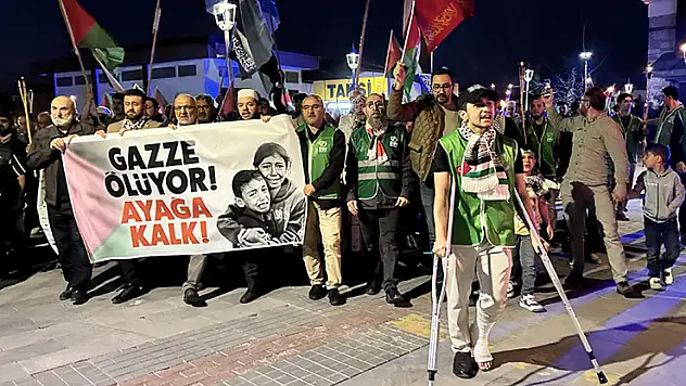 Konya'da Gazze'ye destek yürüyüşü yapıldı