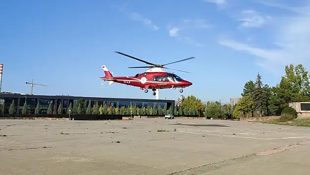 Konya'da hava ambulansı beyin kanaması geçiren hasta için havalandı