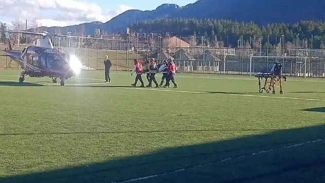 Konya'da hava ambulansı kalp krizi geçiren hasta için havalandı