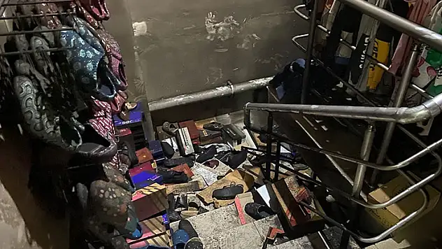 Konya'da iş yerinin bodrumunda yangın