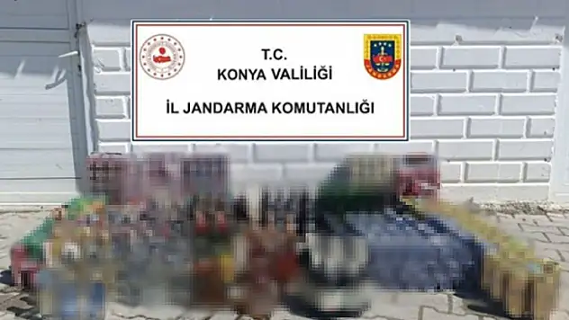 Konya'da jandarmadan izinsiz alkollü içecek satışına darbe