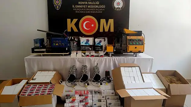 Konya'da kaçak tütün ve makaron operasyonu
