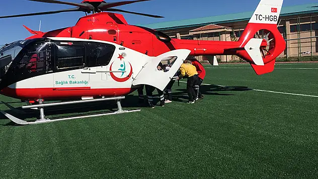 Konya'da kalp krizi geçiren hasta hava ambulansıyla nakledildi