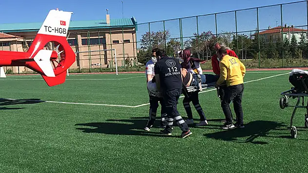 Konya'da kalp krizi geçiren kişiye hava ambulansı