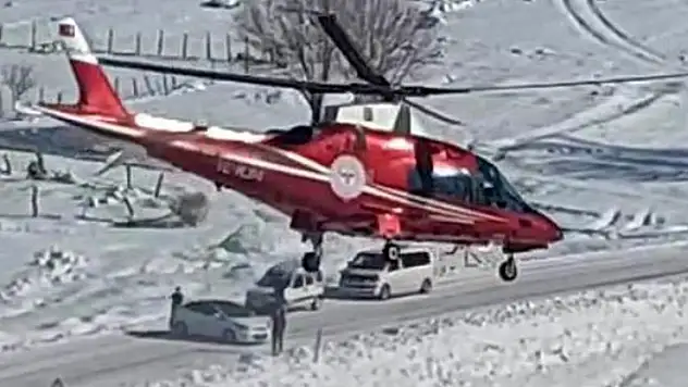 Konya'da kalp krizi geçiren vatandaş helikopterle hastaneye kaldırıldı