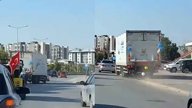 Konya'da kamyon sürücüsünün hareketleri pes dedirtti: O anlar kamerada