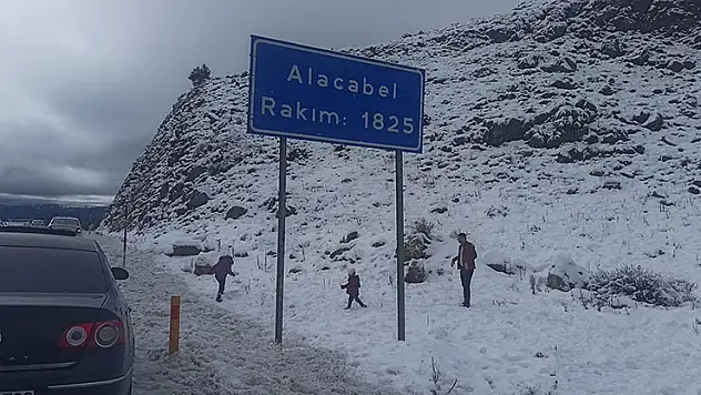 Konya'da kar yağışını duyan Alacabel'e koştu