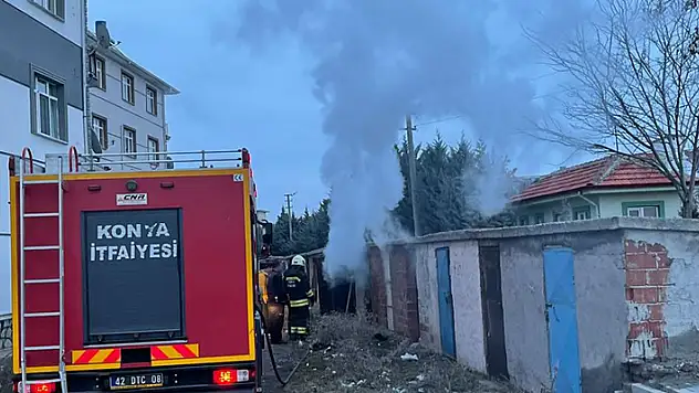 Konya'da kömürlükte çıkan yangın söndürüldü
