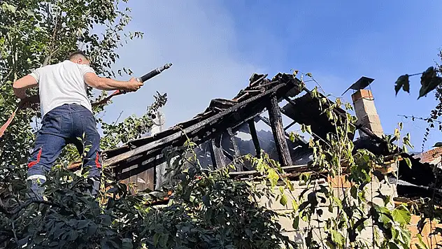 Konya'da korkutan ev yangını
