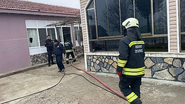 Konya'da müstakil evde yangın çıktı