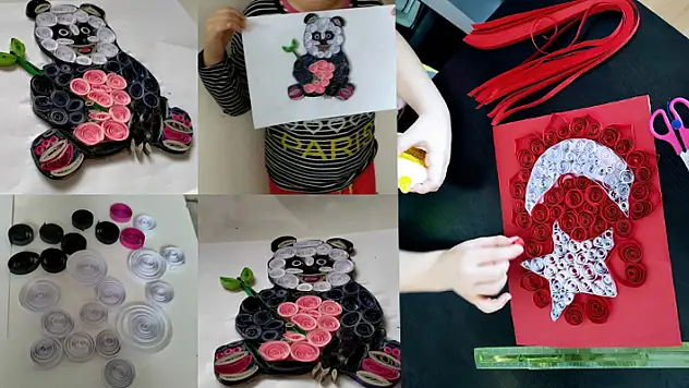 Konya'da öğrenciler quilling
kağıtlarını sanata dönüştürdüler