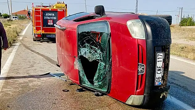 Konya'da otomobil devrildi: 4 yaralı