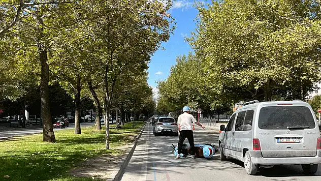 Konya'da otomobil ile elektrikli bisiklet çarpıştı
