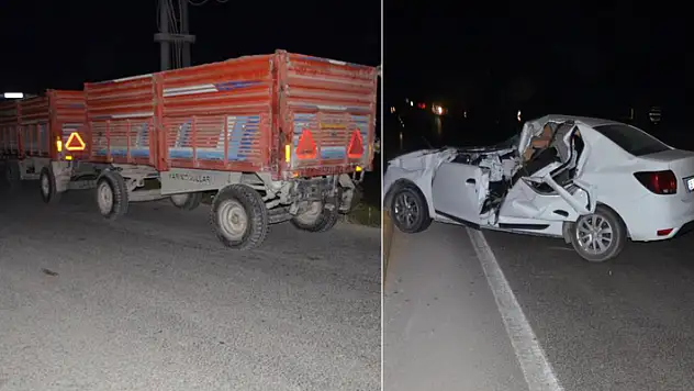 Konya'da otomobil ile traktör çarpıştı: 2 yaralı
