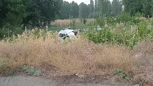 Konya'da otomobil mısır ekili araziye devrildi: 2 yaralı