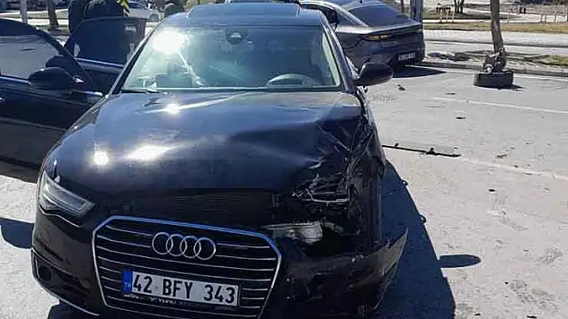 Konya'da otomobiller çarpıştı: 2 yaralı