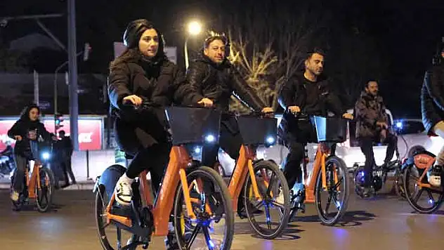 Konya'da pedallar sağlık için döndü