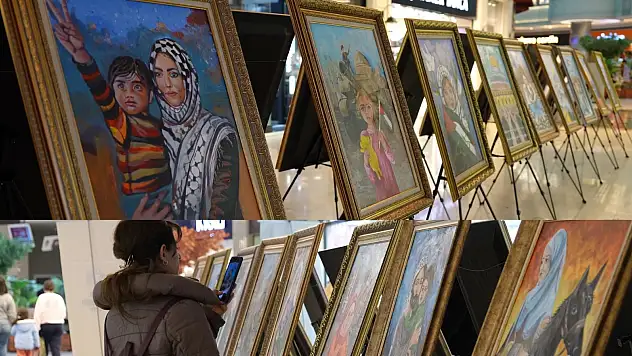Konya'da savaşın izleri tuvale yansıdı