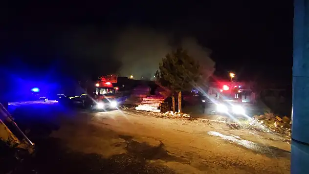 Konya'da sobanın devrilmesi sonucu yangın çıktı