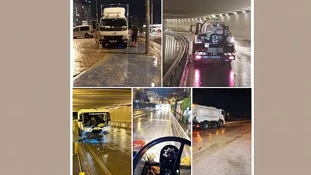 Konya'da yağış etkili oldu: Ekipler sahada çalışmalarını sürdürdü