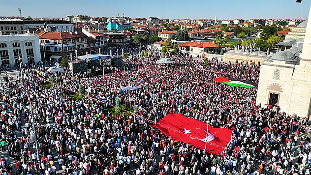 Konya'da yoğun katılımlı Gazze mitingi