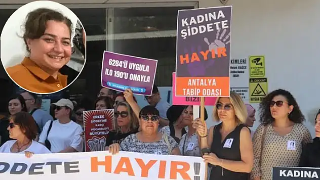 Konyalı doktorun, eşi tarafından öldürülmesi Alanya'da protesto edildi
