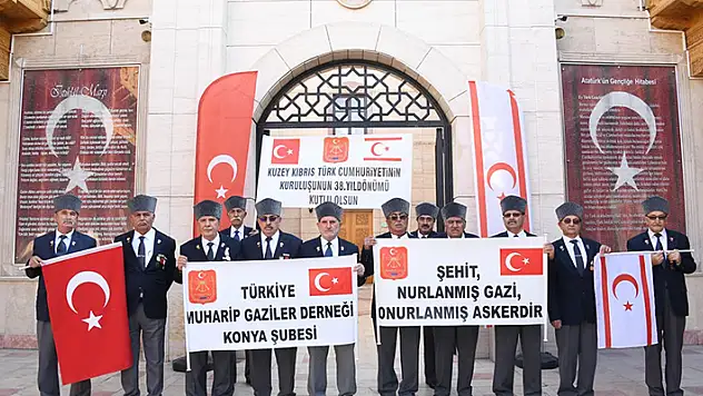 Konyalı gaziler KKTC'nin kuruluşunun 38'inci yılını kutladı
